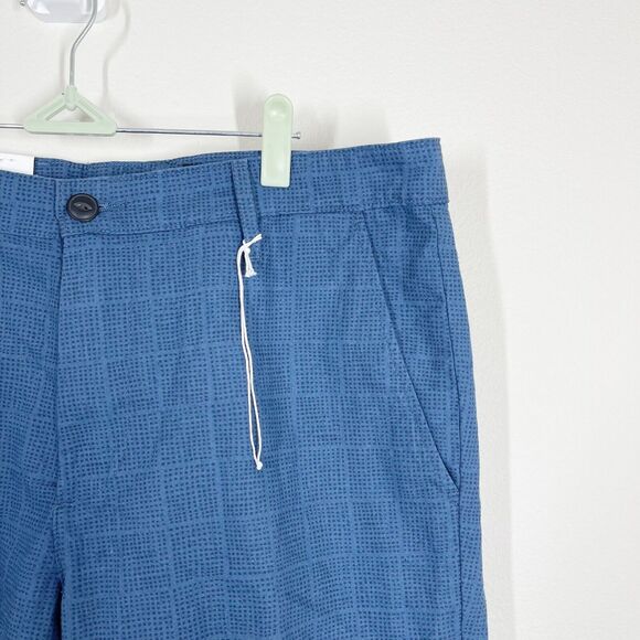 AG Jeans‎ Mens The Wanderer Short SIze 36 Blue Pattern Linen Cotton Blend NWT - Picture 2 of 10